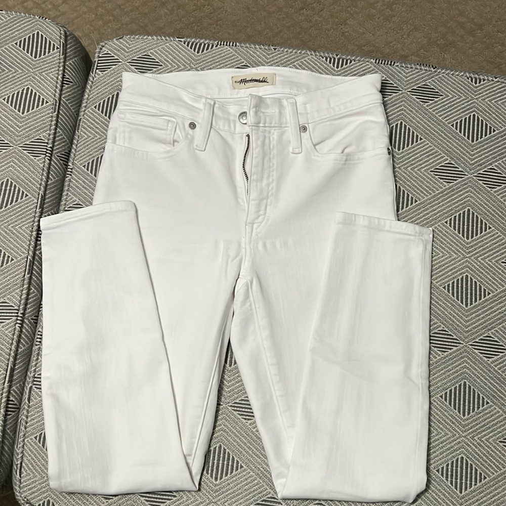 madewell white skinny crop jeans - size 25P
